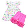 Baby Girls Clothes for Floral Printed Boutique Outfits Yiwu Qiqi Kids Dress Sets Ruffles Toddler Short