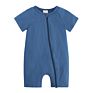 Baby Plain Clothes Newborn Baby Girls Boys Short Sleeve Zipper Bamboo Cotton Rompers