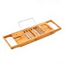 Bamboo Bathtub Caddy Tray Extendable Bath Tray Wooden Tub Caddy Holding Book, Tablet Phone Tray Glass Holder