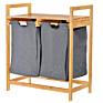 Bamboo Laundry Hamper with Dual Compartments