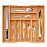 Bamboo Retractable Drawer Organizer Natural Bamboo Tableware Silverware Organizer Kitchen Utensils