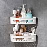 Bathroom Vacuum Shower Caddy Shelves Triangle Corner Shelf Bathroom Wall Storage Rack Holder No Drilling Shelf with Suction Cups
