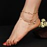 Beach Jewelry Boho Double Layers Beaded Chain Pearl Infinity Love Eight Charm Barefoot Anklet Ankle Bracelet