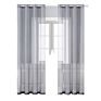 Bedroom Living Room Sheer Voile Curtains Translucent Solid Gray Sheer Curtains