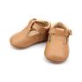 Beibeinoya Soft Leather Toddler T Bar Pram Shoes with Stripe Dress Baby Shoes