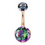 Belly Bar CZ Round Prong Set Navel Ring Body Piercing