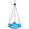 Bird Bath Outdoor Glass Birdbath with Metal Stand for Yard Lawn and Garden Decor Birdbaths Bird Bath