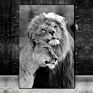 Black and White African Wild Lions Lover Canvas Painting Posters and Prints Wall Art for Living Room Home Decor (No Frame)