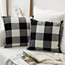 Black and White Farmhouse Decorative Square Checkers Throw Pillow Covers 18X18 Inches Buffalo Check Plaid Cushion Cover