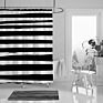 Black and White Striped Shower Curtain Geometric Waterproof Mildew Resistant Black and White Shower Curtain