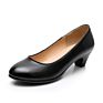 Black Cow Genuine Leather Women Anti-Slip Work Professional Hotel Bank Staff Shoes