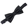 Black Solid Color Suit Matching Designer Satin Silk Bow Tie Mens