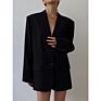 Black Suit Coat Women's Spring and Autumn Korean Loose Retro Casual Slim Suit