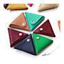 Blank Keychain Purse Triangle Pu Leather Snap Coin Pouch