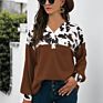 Blouse Women Tops Long Sleeves Polyester Loose Ladies Leopard Shirt Patchwork 646544