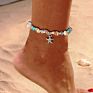 Bohemia Turquoise Anklets for Women Starfish Pendant Conch Shell Beach Foot Jewelry Retro Anklet Jewelry