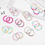 Bohemian Flat round Polymer Polymer Clay Loose Spacer Beads Women Circle Hoop Earrings Statement Jewelry Gift Accessories