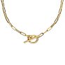 Boho Jewelry 925 Sterling Silver Minimalist Paperclip Chain Plain Circle Bar Necklace Gold