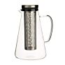 Borosilicate Glass Pitcher with Lid 100% Microwave Safe Heat-Resistant Infuser Iced Tea Coffee Pitcher Maker