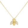 Brazilian Tarnish Free 18K Gold Plated Bee Pendant Necklaces Handmade 925 Sterling Silver Jewelry