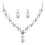 Bridal Wedding Jewelry Set Women Rhinestone Plant Necklaces and Earrings Sets