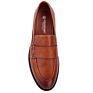 Brown Oxfords Men's Formal Leather Dress Shoes Slip-On Design Classic Genuine Office Monk Strap Shoes