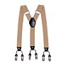 Brown Plaid Color Formal 6 Clips Braces Women Adjustable Polyester Suspenders