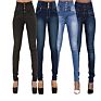 Button Fly Super Stretch Slim-Fit High Waisted Elastic Waist Pencil Pants Skinny Casual Women Demin Jeans