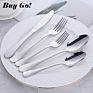 Buygo 4 Pcs 1010 Cutlery Gift Set Fork Knife Spoon Restaurant Party Tableware Eating Utensils Black Flatware Silverware Set