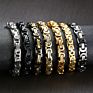Byzantine Chain Bracelet Stainless Steel Link 18K Gold Silver Black Hip Hop Bracelet for Men Gentlemen