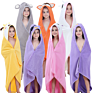 Candy Color Cartoon Baby Bath Towel Cotton Children Beach Towel Baby Hooded Towel