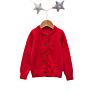 screw  neck single button cotton kids cardigan sweater