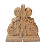 Carved Wood Look Resin Corbel Statue Bookends Polyrsin Corbel Wooden Sculpture Bookends for Home Decor