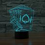 Casino Poker Dice Light 3D Illusion Nightlight Table Desk Bedroom Bedside Lamp Decoration 5V Usb Color Change Mood Lamp