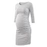 Casual O-Neck Striped Plain Maternity Dress for Pregnant Women in Spring And