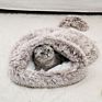 Cat Bed Long Plush Soft Pet Bed Warm Cat Sleeping Bag Bed Fleece Washable Cat Bedding