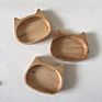 Cat Face Shape Platter Dry Fruit Serving Wooden Plate Wooden Snacks Bowls Kids Serving Plate Food Safe Bio Degradable Material