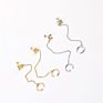 Centi Jewelry Stainless Steel Diamond Inlaid Chain Drop Earrings Ins Women Minimal Gold Chain Linked Stud Ear Cuffs