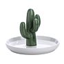 Ceramic Cactus Ring Holder Decorative Green Cactus Jewelry Holder Jewelri Display Tray
