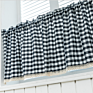 Checkered Plaid Geometric Window Treatments Curtains Valance Window Curtain Rod Kitchen Drapes Indoor