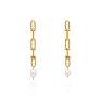 Chris April Jewelry 316L Stainless Steel Pvd Gold Plated Freshwater Pearl Horseshoe Buckle Chain Earring