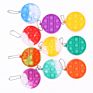 Christmas Tie Dye Rainbow Mini Silicone Keychain Simple Bubble Popping Fidget Toy