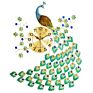 Christmas Year Gift European Style Classic Mute Gold Peacock Decorate Metal Wall Clock