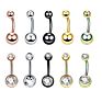 Classic 1Pcs 14G Clear Zircon Belly Button Rings for Women Gold Colorful Stainless Steel Belly Rings Piercing Jewelry