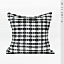 Classic Grid Pattern Woven Fabric Sofa Square Pillowcase Modern Decorative Woven Cushion Cover