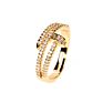 Classic Micro Pave Cubic Zirconia Nail Shape Finger Ring 18K Gold Plating Adjustable Cz Zircon Nail Ring for Women