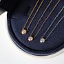Classic Single Diamond Necklace for Girls Bezel-Set Solitaire Pendant Necklace round Cz Dainty Necklace Rose Gold Color