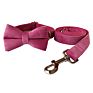 Classic Velvet Dog Bow Tie Collar and Leash Set Pet Gift with Bow