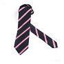 Classical Silk Tie Black White Stripe 7.5Cm Necktie for Men Business