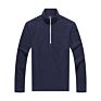 Clothing 100% Polyester Blank Plain Navy Blue 1/4 Half Zip Fleece Pullover Mens